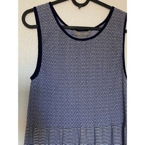 Lark & Grey maxi stripe smocked top shift dress Navy - Size 2XL/3XL